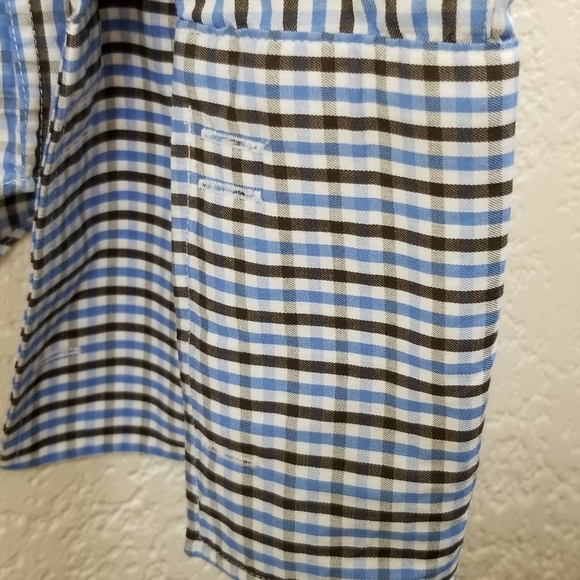MICHAEL Michael Kors Blue and White Checkered Casual Button Down Shirt - Picture 6 of 11